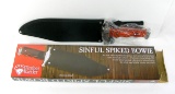 Timber Rattler “Sinful Spiked Bowie”  9-¼” Blade with Nylon Sheath  14 ¾” o