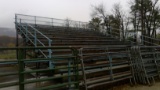 30’ Long 16 Tier  Bleachers W/Alum Floor Planks, Wood Seats