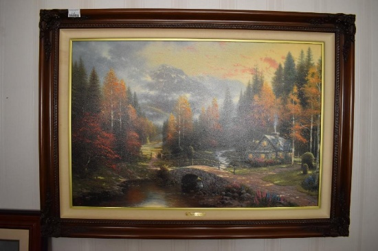 Thomas Kinkade The Valley of Peace 120/395 A/P Canvas 3' X 2'