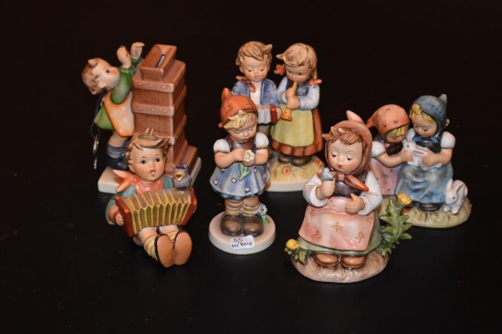 Six Hummel figurines including 475 Make-A-Wish #267 4 1/2InchWithBox