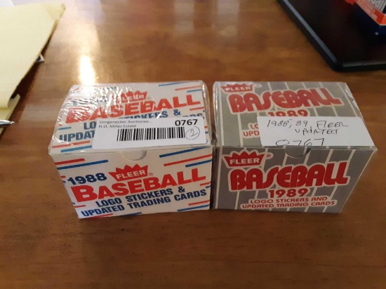 1988 and 89 Fleer updated trading cards
