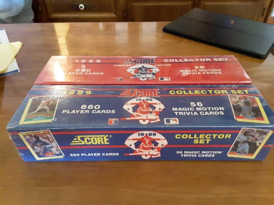 1989 and 1988 score baseball card sets