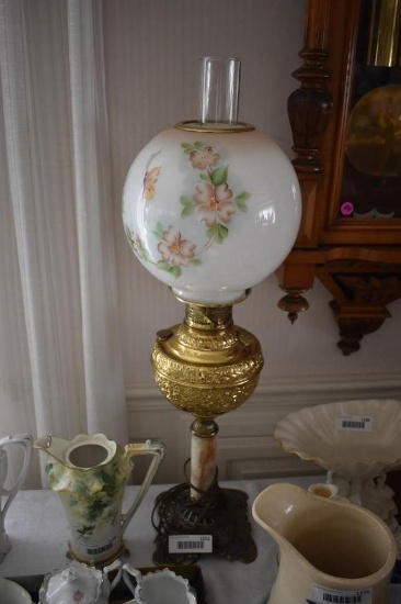 18" Brass Electrified Kerosene Table Lamp