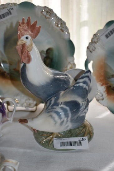 Royal Copenhagen Rooster & Hen, Figure 9" High