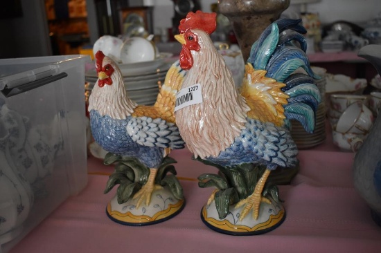 Pair of Ceramic Chickens