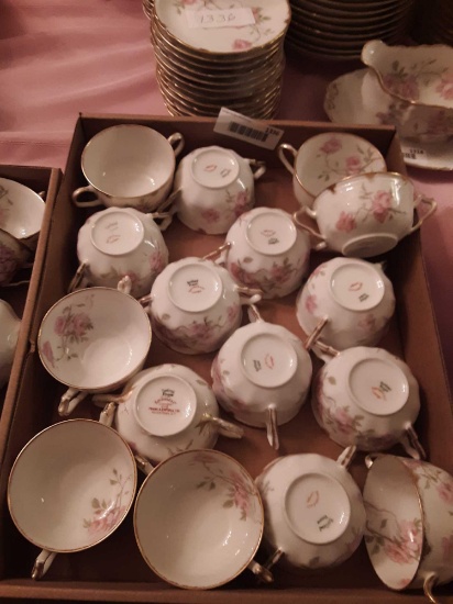 16...Haviland Limoges, Scheiger, Baltimore Rose Double Handled Cream soup Cup and 16...Haviland Limo
