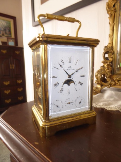 MAKER: Matthew Norman - Case: Brass & Glass Carriage - Dial: White signed Baronet of London, Roman