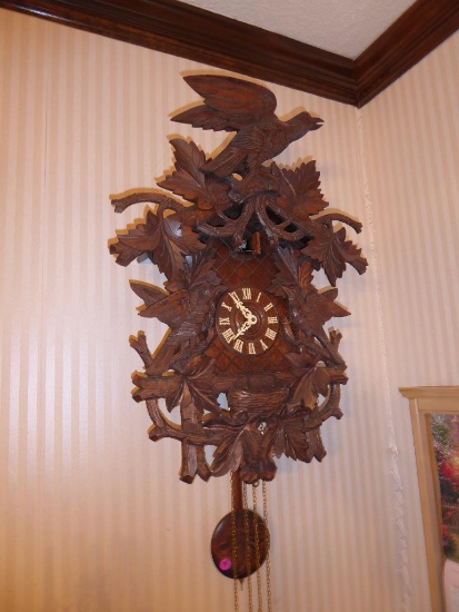 Maker: Black Forrest? - Model: Cuckoo Clock - Case: Carved Wood - Movement: Weight Driven - 26.5" T