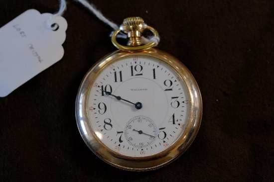 Waltham, Open Face, Lever Set, Engraved, 21 Jewels, runs