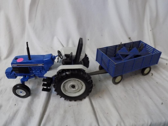 Ford blue 5640 with wagon, 1/16 scale