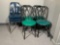 4 Dining room chairs & 3 stackable chairs