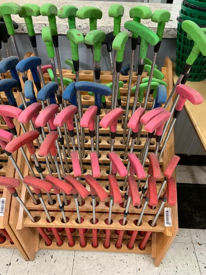 Golf club putters and rack
