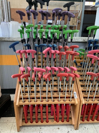 Golf club putters and rack