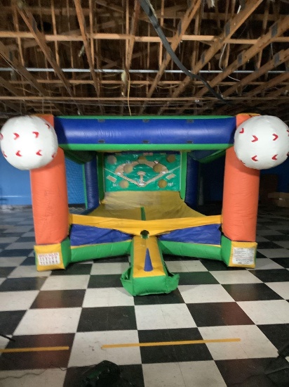 Inflatable batting cage with blower