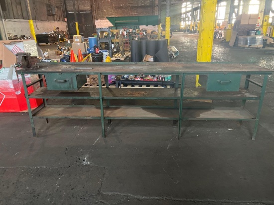 Metalwork Table W/ Craftsman Vice