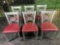 Gray Metal Chairs With Red Seats