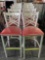 Gray Metal Bar Stools With Red Seats