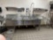 120 in 3 Bay stainless steel sink with left and right counter and faucets