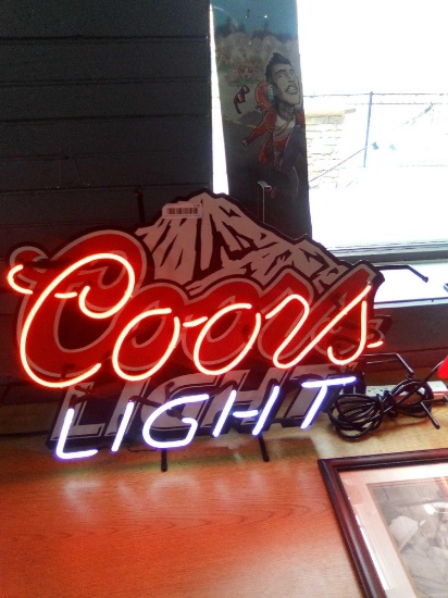 Coors Light neon beer sign