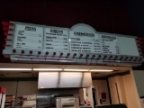 Lighted Cafe Menu Board W/ Red Bulbs Approx. 13? Length