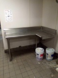 72-in left side corner dishwasher stainless steel table