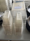 3 stacks of assorted pans