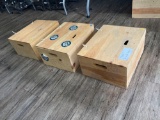 3 wood boxes