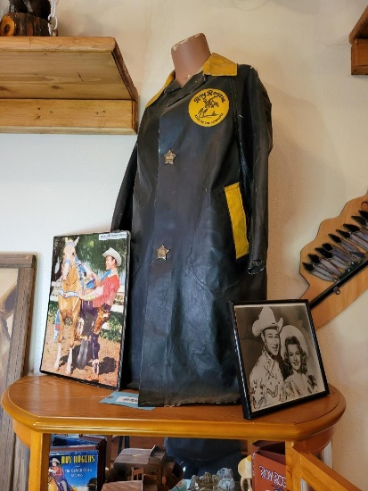 Roy Rogers Costume Slicker jacket, and 2 Roy Rogers Photos