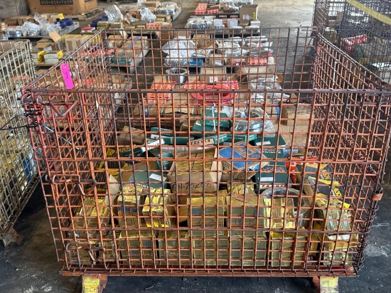 Wire crate of bearings from Fafnir, Skf, NDH, Etc