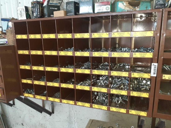 40 hole Lawson bolt bin with standard inventory