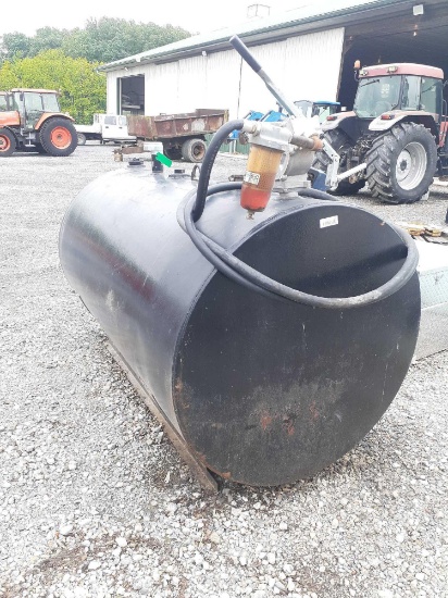 275-300 gallon skid fuel tank with hand pump
