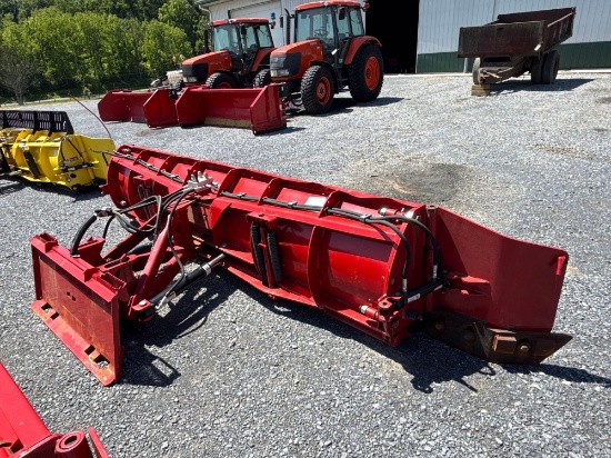 10' Snow Wolf Snow Plow W/21" Wings, Skid Loader Quick Attach