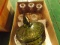 (4) boxes Fireking coffee cups, Green candy dish, cups & saucers, Rosina & England loop plates