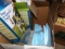 (2) boxes = heated pet mat, misc dog items, ext cords