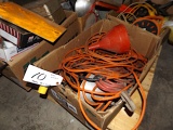 Pallet of ext. cords, night light, tow ropes