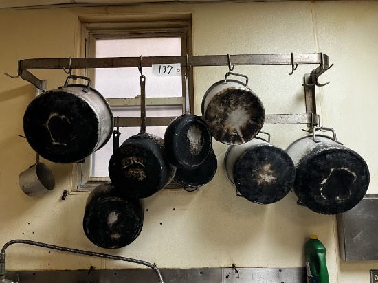 6 COOK PANS W/ RACK