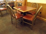 4 BANQUET CHAIRS W/ SQUARE TABLE