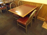 4 BANQUET CHAIRS W/ SQUARE TABLE