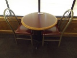 2 BANQUET CHAIRS W/ ROUND TABLES