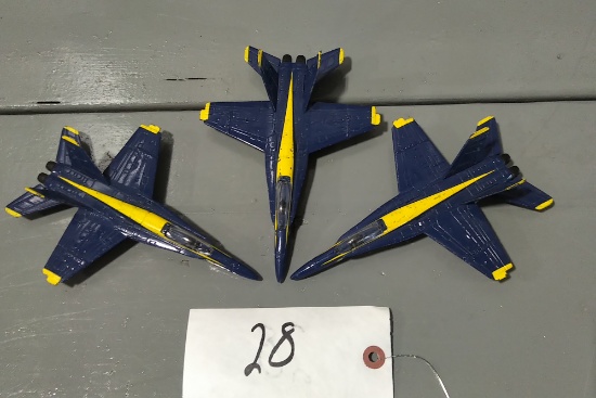 3 - 1/24 SCALE BLUE AND YELLOW JETS