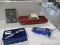 4 PC - FORD PICK-UP KNIFE, FLOOR JACK, RADIO-FLYER MINI WAGON, METAL FORD T-BIRD CAR
