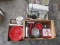 SEWING MACHINE, PLATES, GLASS BOWLS