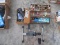 PEDAL MACHINE, TACKLE BOX WITH TACKLE, POND PUMP