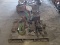 STEEL SEAT, 5 GAL METAL JUG, YARD ORAMENTS