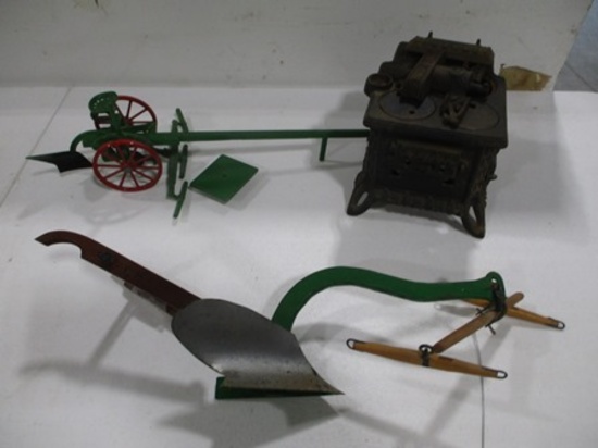 SULKY PLOW/WALK BEHIND PLOW, COCK STOVE