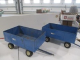 2 PC - BIG BLUE SIDED FLAT WAGONS