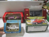 4 PC - 1/24 1965 COBRA BURAGO, 1/24 MODEL T SUN & TAN, ERTL 64 1/2 MUSTANGS, 1940 FORD PICK-UP ERTL
