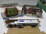 3 PC - LIBERTY CLASSIC MODEL A BANK, LIMA ENGINE V-6, 1/25 JOHN DEERE MODEL T DELIVERY TRUCK (NIB)