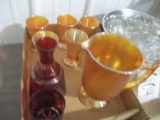 2 BOXES CARNIVAL GLASS WATER SET
