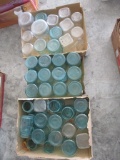 3 BOXES OF BLUE AND WHITE JARS